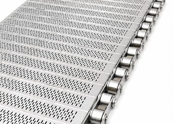 Stainless Steel Perforated Plate Conveyor Belt with Roller Chain for Industrial Conveying Systems