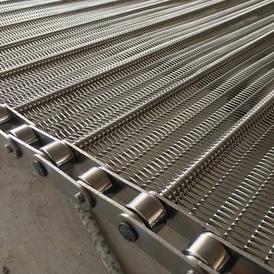Stainless Steel SS304 Chain Link Spiral Wire Mesh Conveyor Belt For Food Grade Conveying Needs