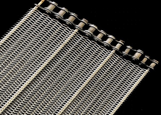 Durable Stainless Steel Mesh Chain Conveyor Belts Woven Nets Metal Belts With 30cm-4m Width In Plywood Box