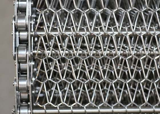 SUS304 / SUS316 Stainless Steel Chain Link Spiral Wire Mesh Belt For Food Transportation Or Freezing / Drying