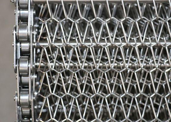 Chain 304 Ss Wire Mesh Conveyor Belt Width 800mm