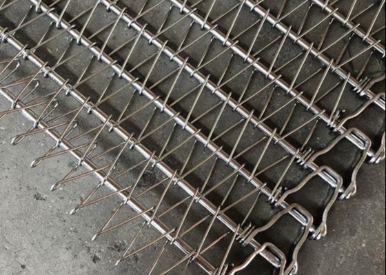 Spiral Grid 1.2mm Conveyor Wire Mesh Belt Stainless Steel For Meat Quick Frozen