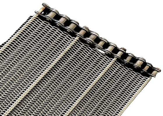 식품 등급 금속 1000mm*10m 체인 메쉬 컨베이어 벨트 와이어 직경 0.8-4mm