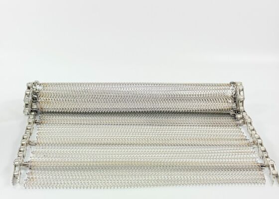 롤러 체인용 스테인리스 스틸 밸런스 직조 와이어 메쉬 벨트, 식품 등급 채소 세척 컨베이어 벨트