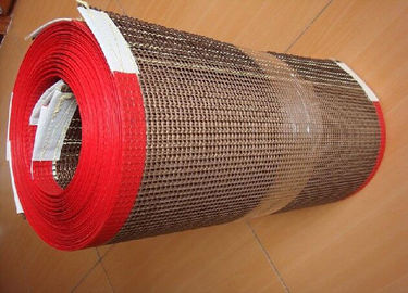 10 × 10 빨간 가장자리 PTFE 메시 벨트,  PTFE 코팅 섬유 유리 컨베이어 벨트