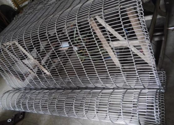 육류 절차 316l 스테인레스 강 3 밀리미터 Dia는 플렉스 컨베이어 벨트를 평탄화합니다