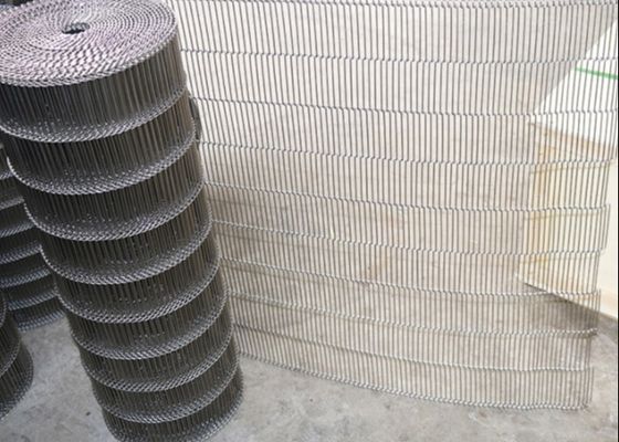 식품 가공 오븐 Ss304 평평한 플렉스 컨베이어 벨트 4 밀리미터 피치
